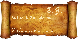Balczek Zoltána névjegykártya